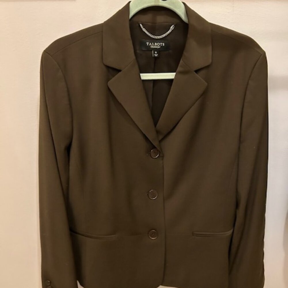 Gorgeous Brown TALBOTS Wool Blend Blazer, Size 16, EUC - A Timeless Classic!